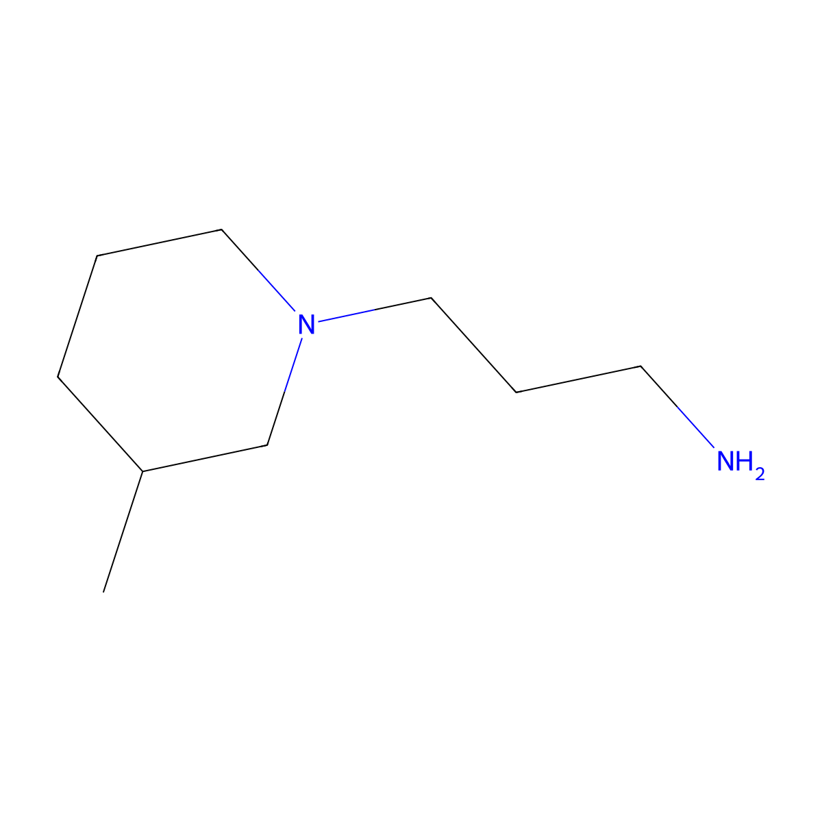 3-(3-Methylpiperidin-1-yl)propan-1-amine molecular structure, CAS 14156-91-3