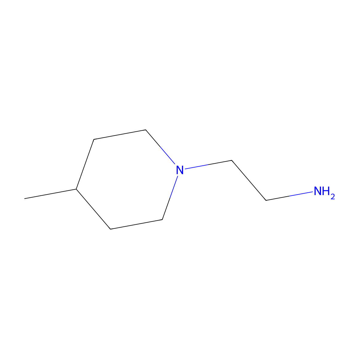2-(4-Methylpiperidin-1-yl)ethan-1-amine molecular structure, CAS 14156-95-7