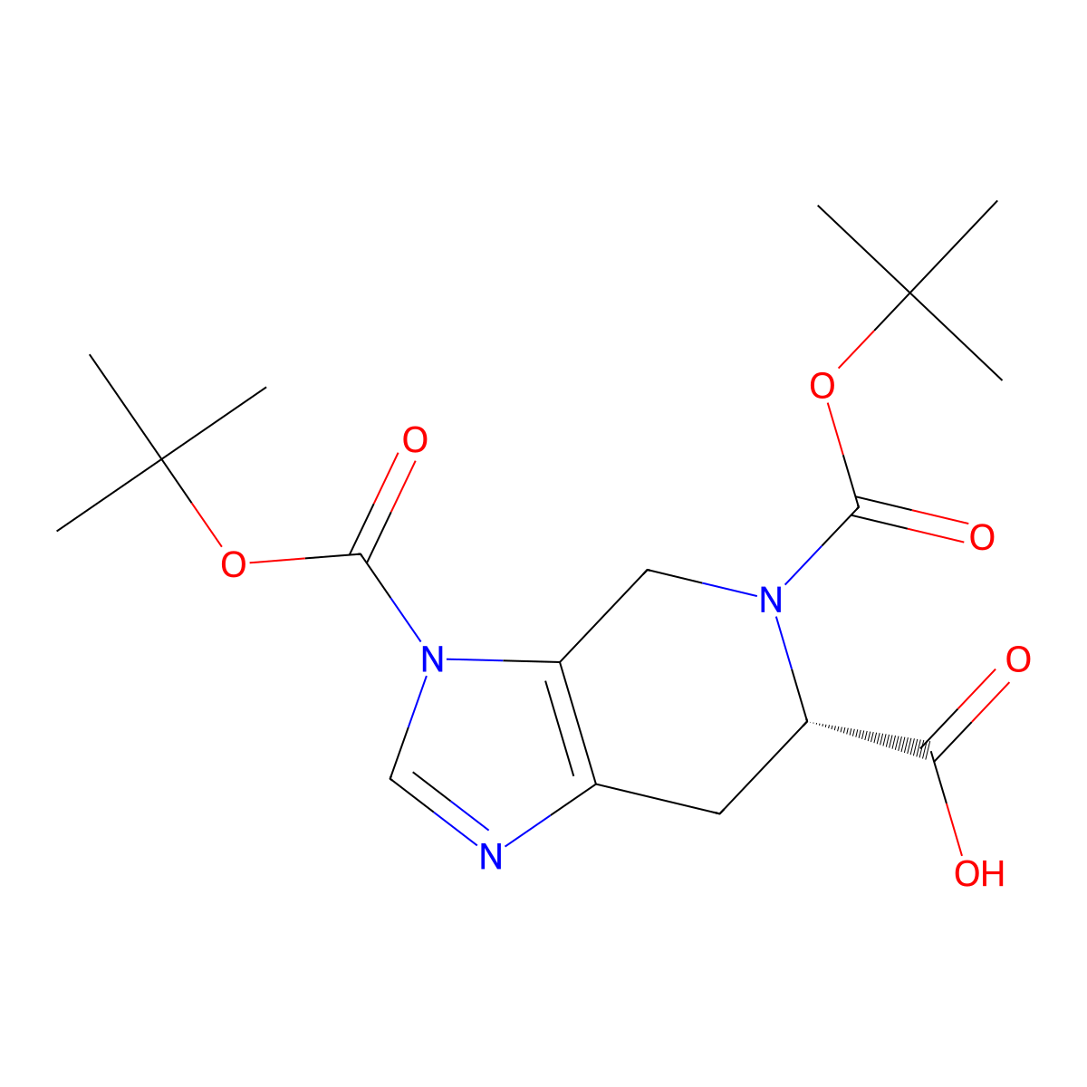 (S)-3,5-Bis(tert-butoxycarbonyl)-4,5,6,7-tetrahydro-3H-imidazo[4,5-c]pyridine-6-carboxylic acid molecular structure, CAS 1415602-89-9