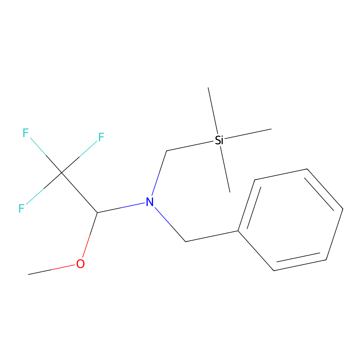Benzyl(2,2,2-trifluoro-1-methoxyethyl)((trimethylsilyl)methyl)amine molecular structure, CAS 1415606-26-6