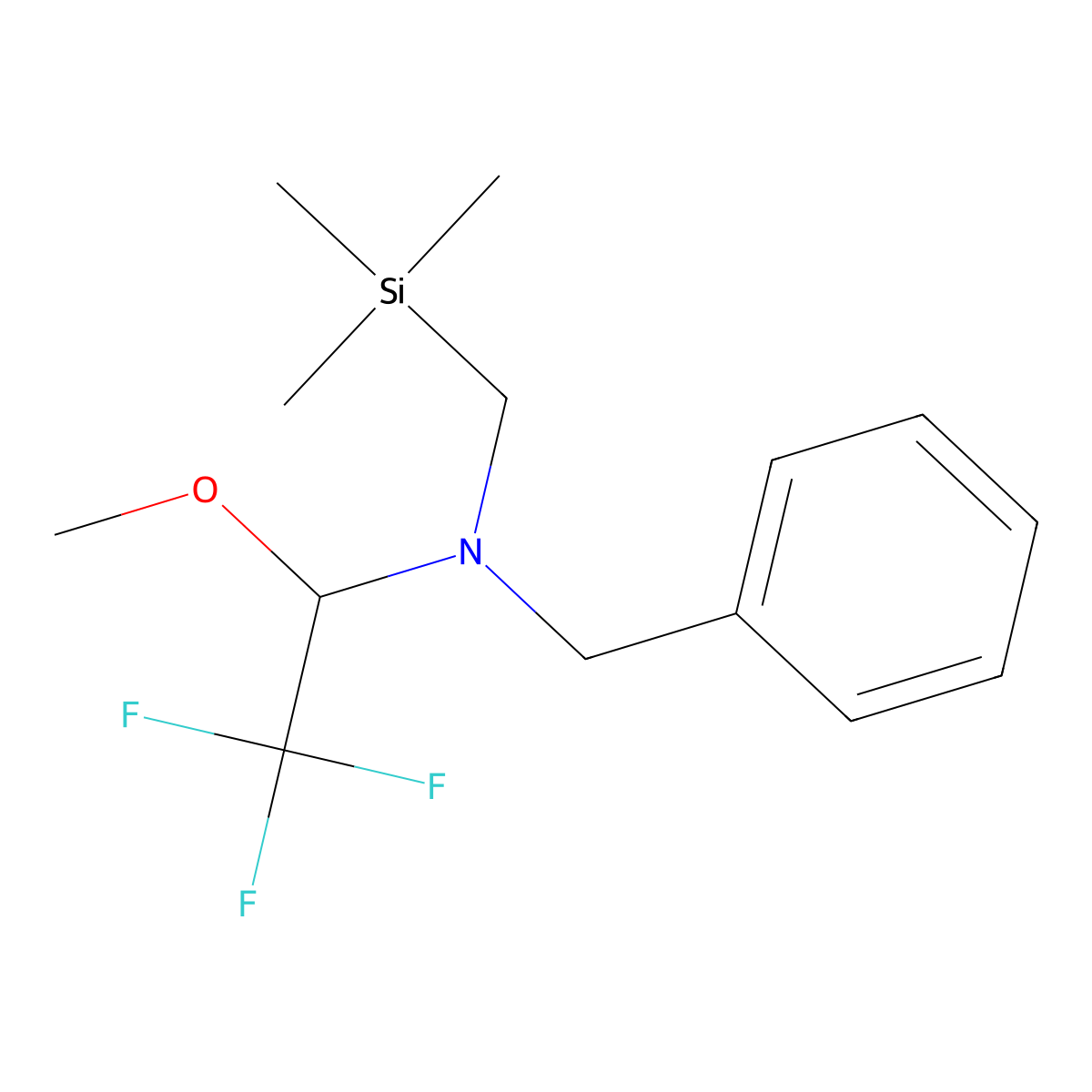 Benzyl(2,2,2-trifluoro-1-methoxyethyl)((trimethylsilyl)methyl)amine molecular structure, CAS 1415606-26-6