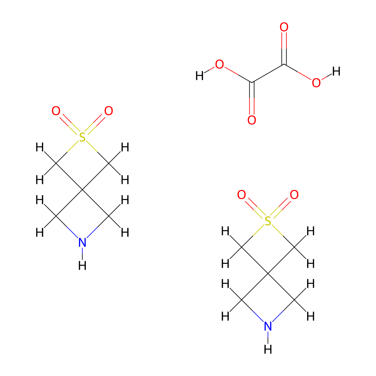 2-Thia-6-azaspiro[3.3]heptane 2,2-dioxide hemioxalate molecular structure, CAS 1415608-33-1