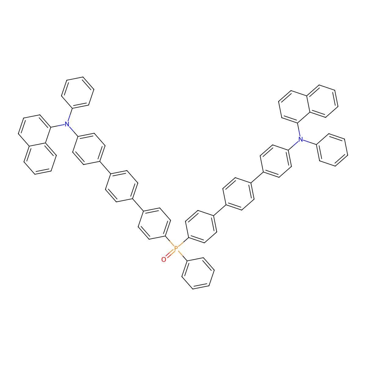 Bis(4''-(naphthalen-1-yl(phenyl)amino)-[1,1':4',1''-terphenyl]-4-yl)(phenyl)phosphine oxide molecular structure, CAS 1415633-86-1