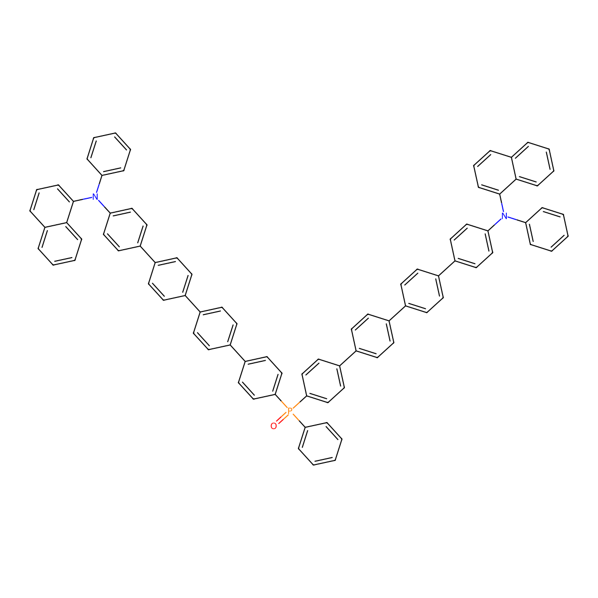 N-[4-[4-[4-[4-[[4-[4-[4-[4-(N-naphthalen-1-ylanilino)phenyl]phenyl]phenyl]phenyl]-phenylphosphoryl]phenyl]phenyl]phenyl]phenyl]-N-phenylnaphthalen-1-amine molecular structure, CAS 1415633-87-2