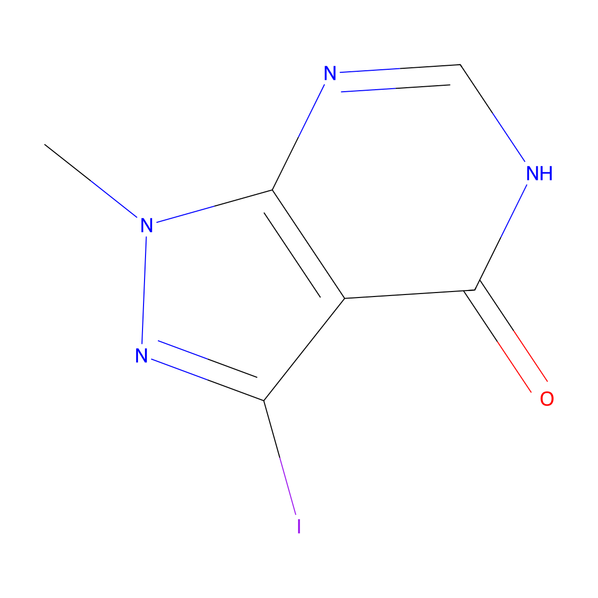 3-iodo-1-methyl-1H-pyrazolo[3,4-d]pyrimidin-4(5H)-one molecular structure, CAS 1415638-01-5