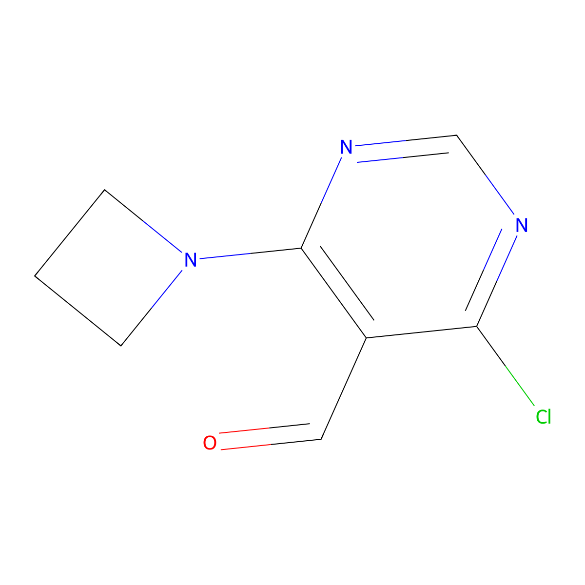 4-(Azetidin-1-yl)-6-chloropyrimidine-5-carbaldehyde molecular structure, CAS 1415638-04-8