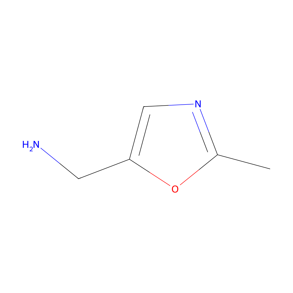 (2-Methyl-1,3-oxazol-5-yl)methanamine molecular structure, CAS 141567-36-4
