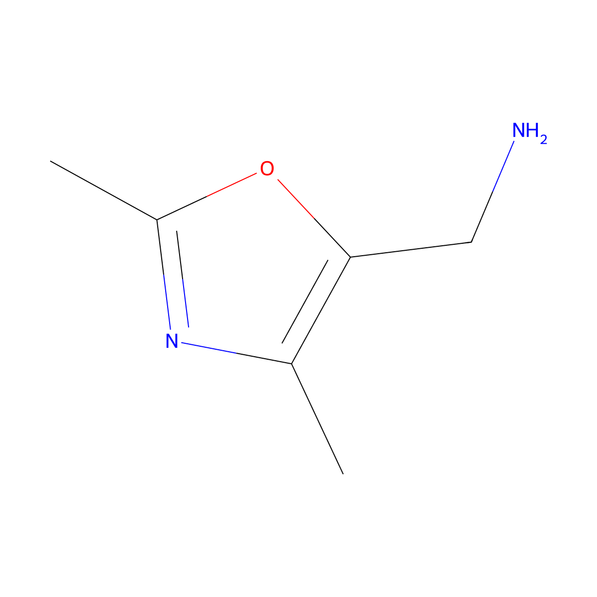 (2,4-Dimethyloxazol-5-yl)methanamine molecular structure, CAS 141567-42-2
