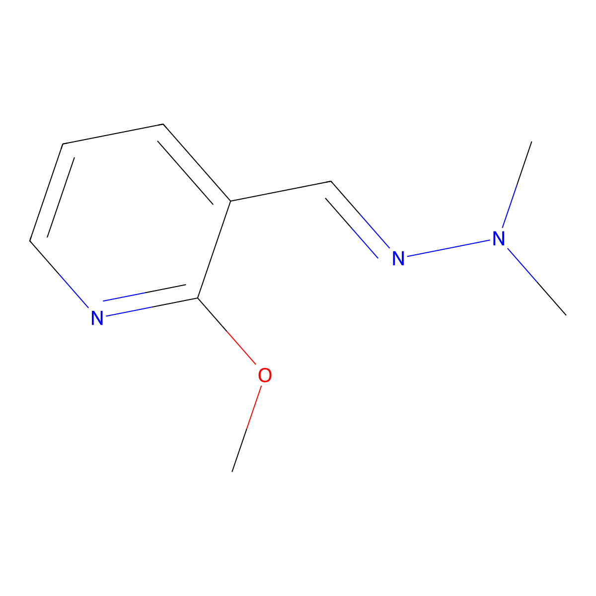 3-((2,2-Dimethylhydrazineylidene)methyl)-2-methoxypyridine molecular structure, CAS 1415679-49-0