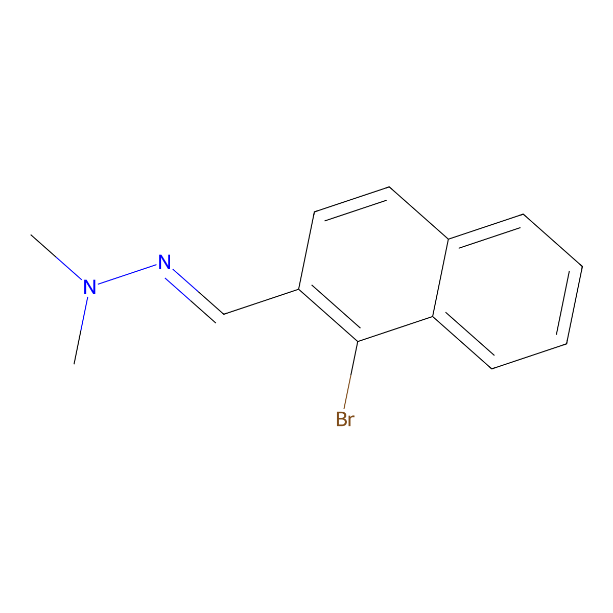2-((1-Bromonaphthalen-2-yl)methylene)-1,1-dimethylhydrazine molecular structure, CAS 1415679-60-5