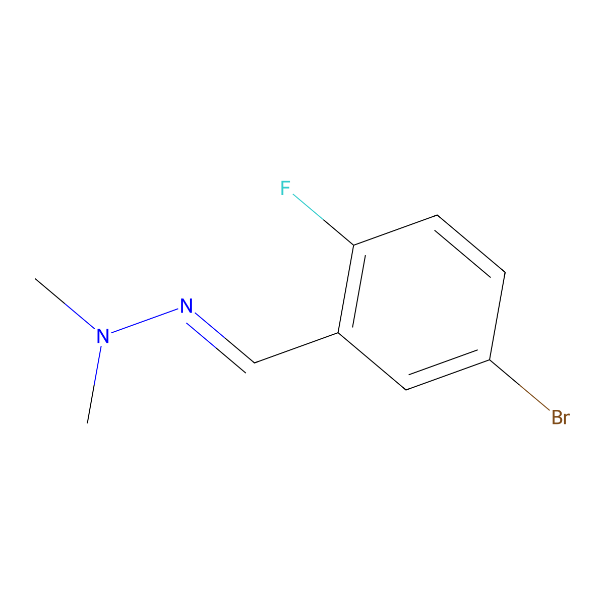2-(5-Bromo-2-fluorobenzylidene)-1,1-dimethylhydrazine molecular structure, CAS 1415679-63-8