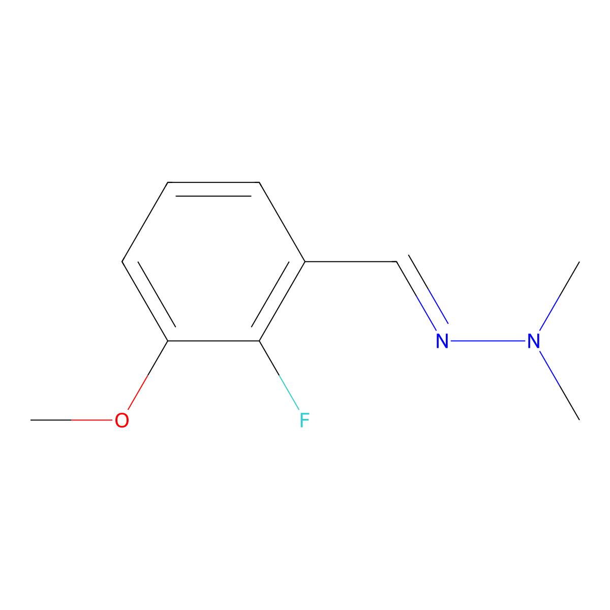 2-(2-Fluoro-3-methoxybenzylidene)-1,1-dimethylhydrazine molecular structure, CAS 1415679-64-9