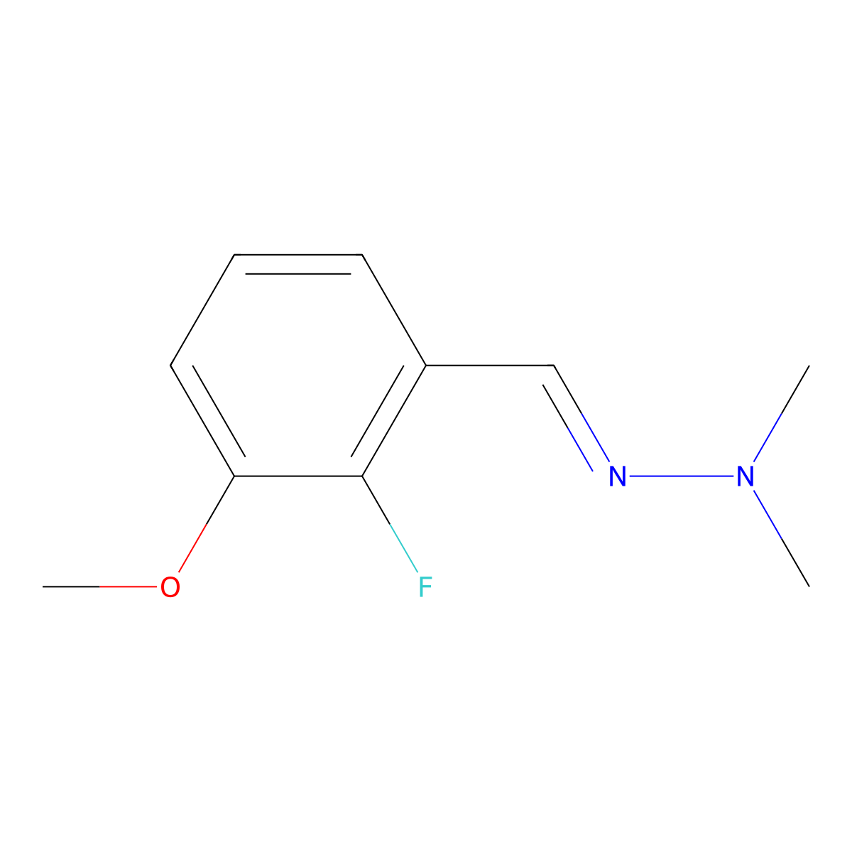 2-(2-Fluoro-3-methoxybenzylidene)-1,1-dimethylhydrazine molecular structure, CAS 1415679-64-9