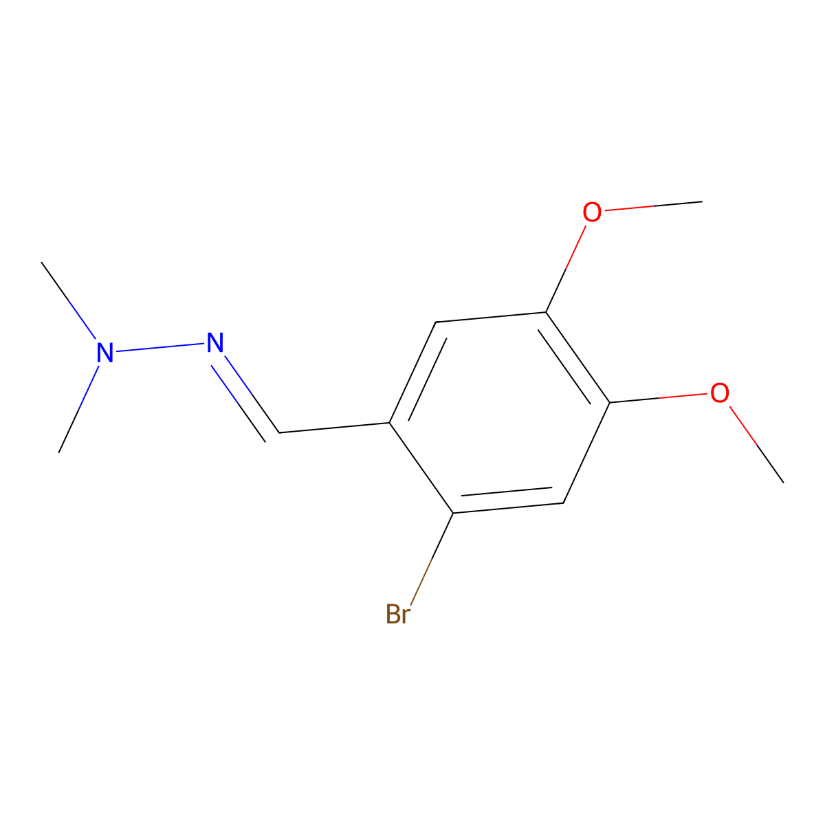 N-[(2-bromo-4,5-dimethoxyphenyl)methylideneamino]-N-methylmethanamine molecular structure, CAS 1415679-65-0