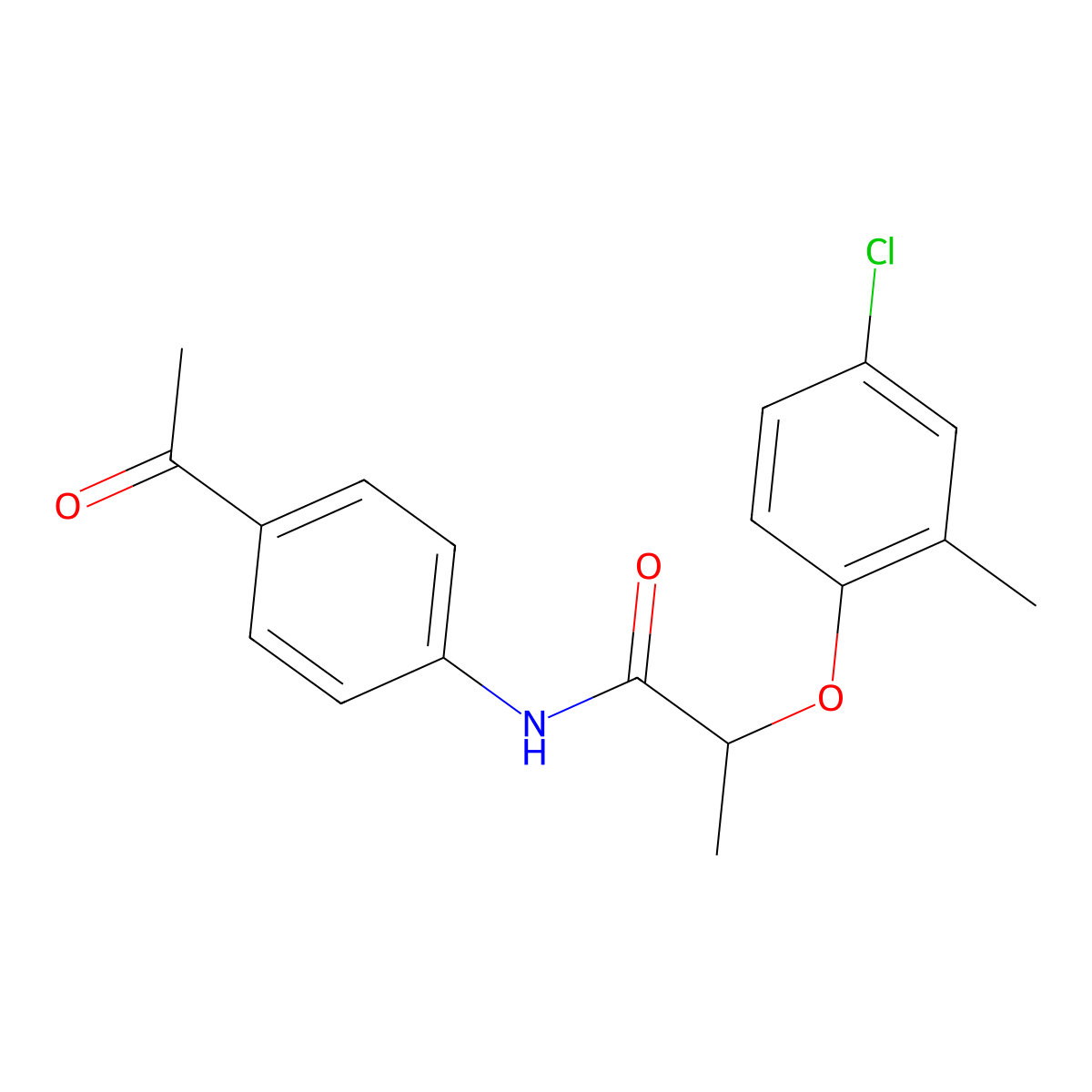 N-(4-acetylphenyl)-2-(4-chloro-2-methylphenoxy)propanamide molecular structure, CAS 14157-43-8