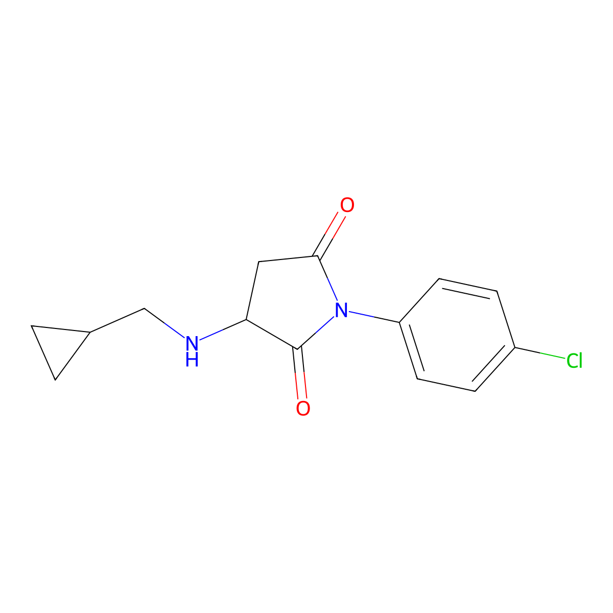1-(4-Chlorophenyl)-3-[(cyclopropylmethyl)amino]pyrrolidine-2,5-dione molecular structure, CAS 1415719-04-8