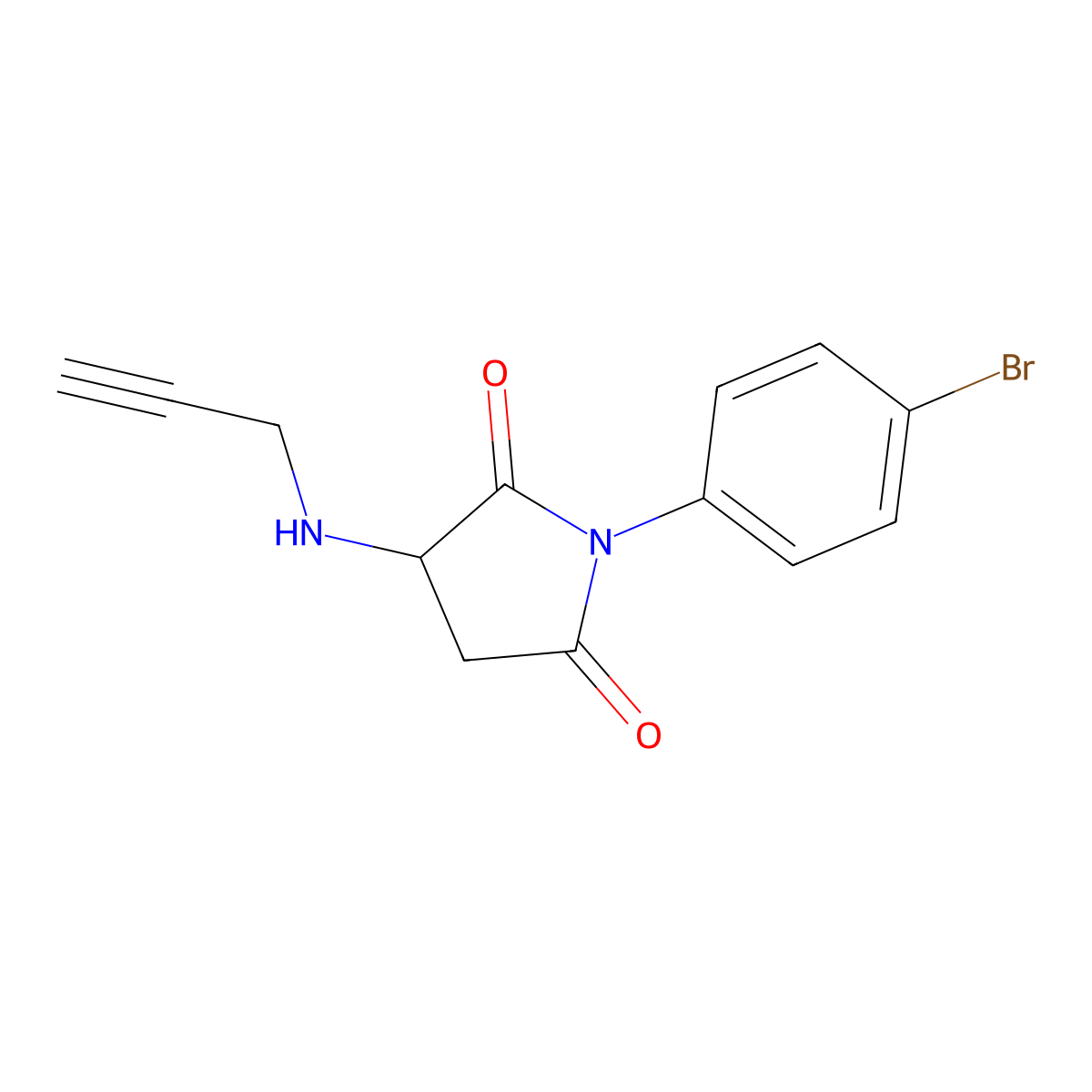 1-(4-Bromophenyl)-3-(prop-2-yn-1-ylamino)pyrrolidine-2,5-dione molecular structure, CAS 1415719-05-9