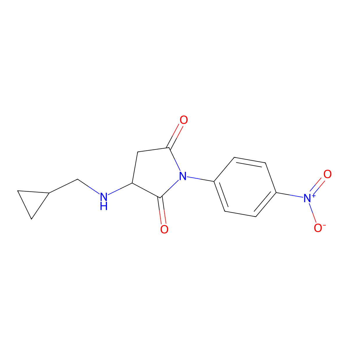 3-[(Cyclopropylmethyl)amino]-1-(4-nitrophenyl)pyrrolidine-2,5-dione molecular structure, CAS 1415719-06-0