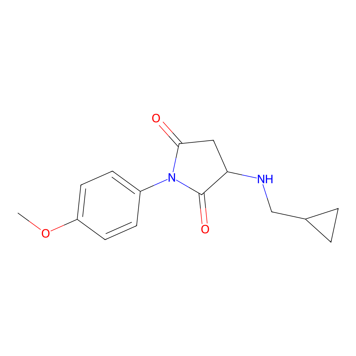 3-[(Cyclopropylmethyl)amino]-1-(4-methoxyphenyl)pyrrolidine-2,5-dione molecular structure, CAS 1415719-08-2