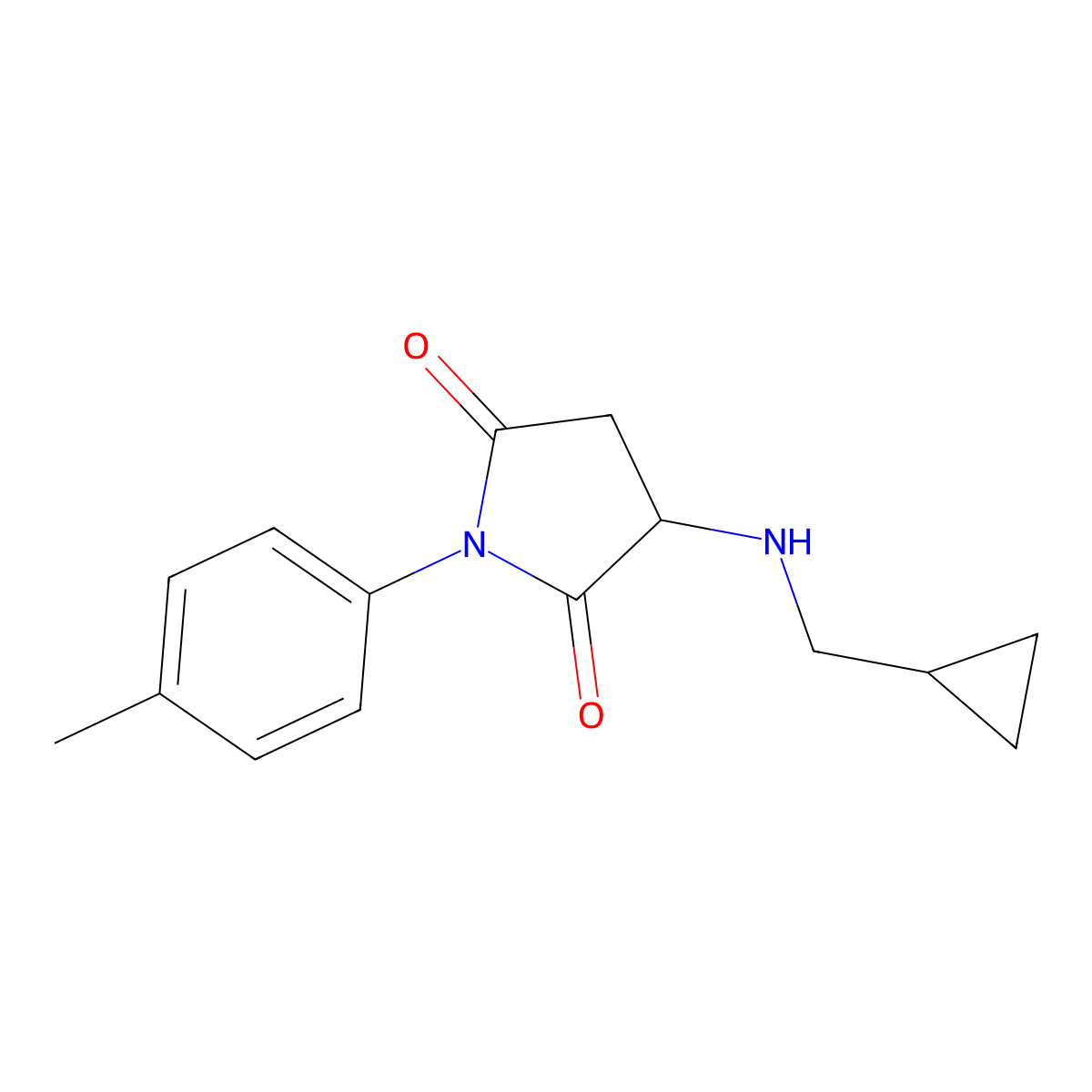 3-[(Cyclopropylmethyl)amino]-1-(4-methylphenyl)pyrrolidine-2,5-dione molecular structure, CAS 1415719-13-9