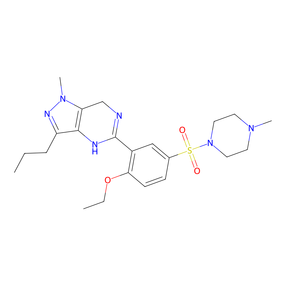 5-{2-ethoxy-5-[(4-methylpiperazin-1-yl)sulfonyl]phenyl}-1-methyl-3-propyl-6,7-dihydro-1H-pyrazolo[4,3-d]pyrimidine molecular structure, CAS 1415719-14-0