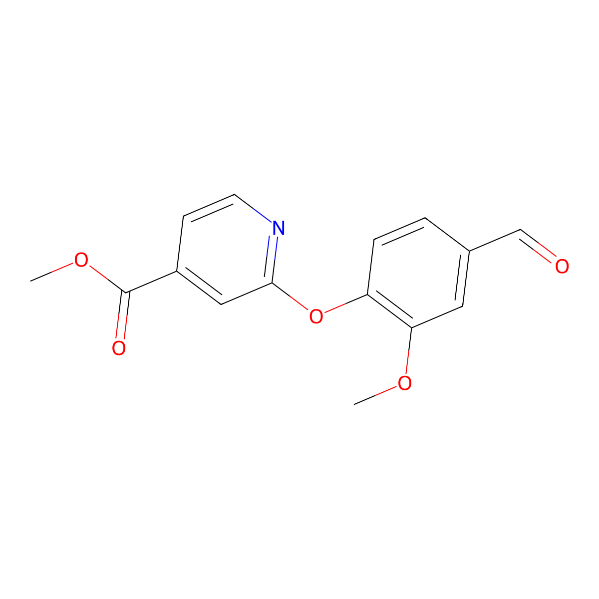 Methyl 2-(4-formyl-2-methoxyphenoxy)isonicotinate molecular structure, CAS 1415719-17-3