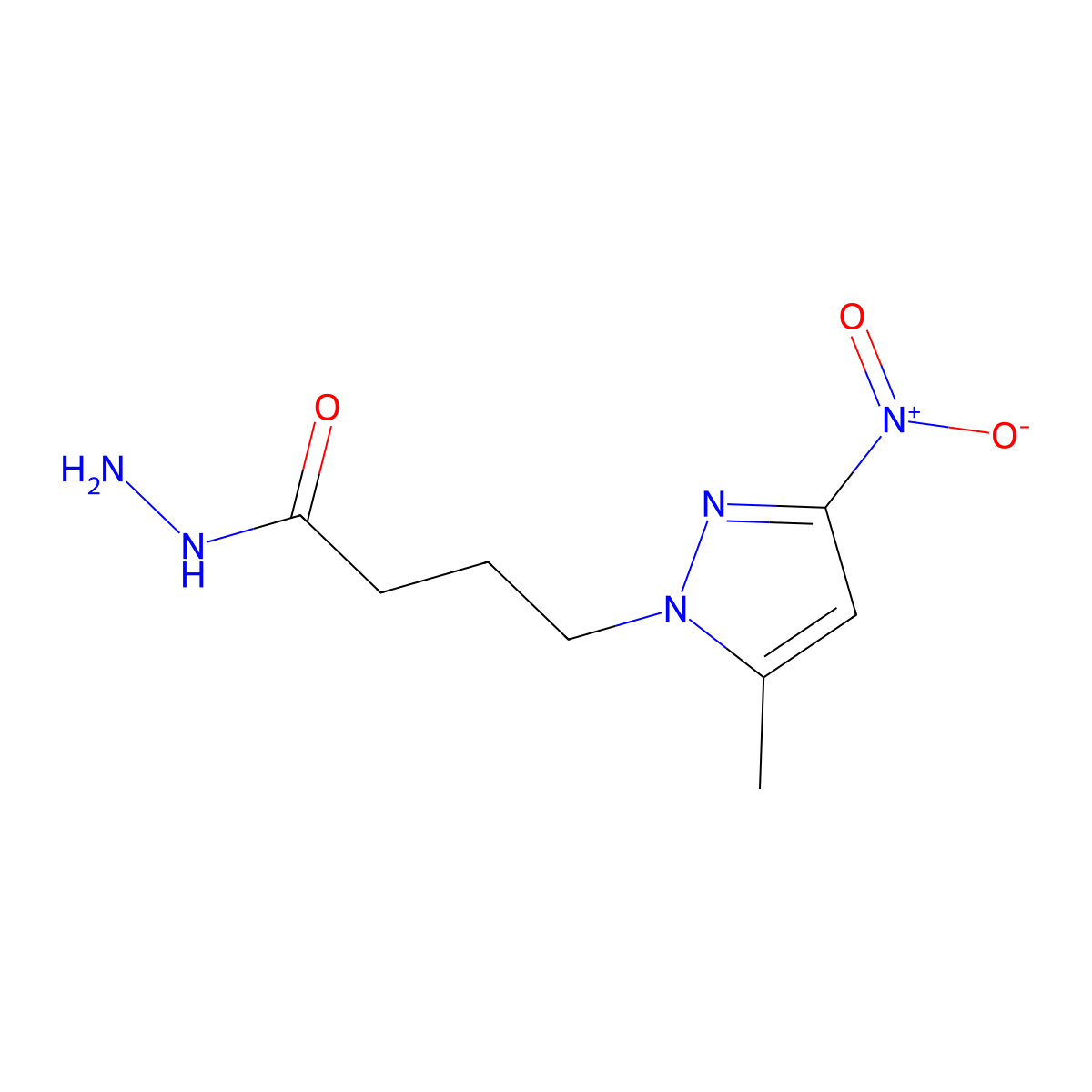 4-(5-methyl-3-nitro-1H-pyrazol-1-yl)butanohydrazide molecular structure, CAS 1415719-20-8