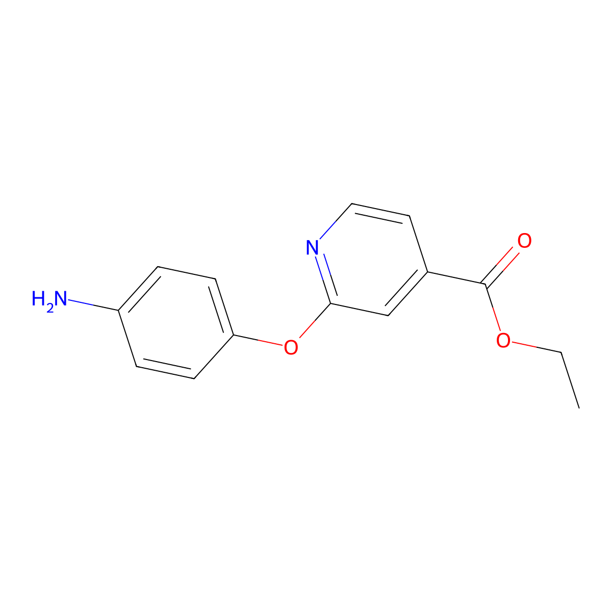 Ethyl 2-(4-aminophenoxy)isonicotinate molecular structure, CAS 1415719-23-1