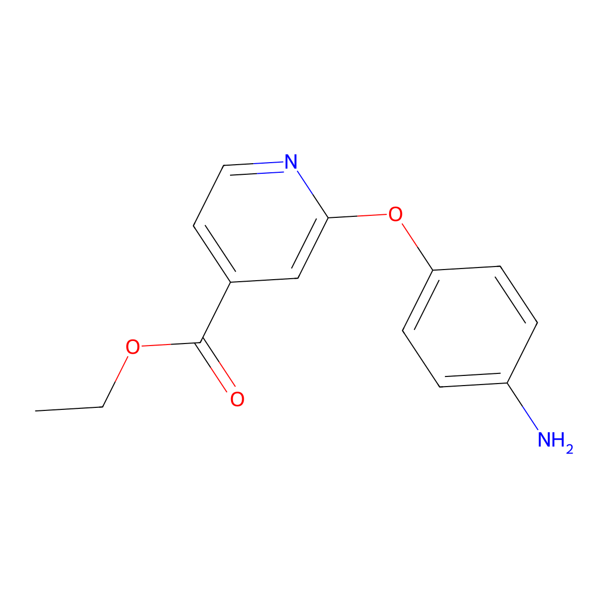 Ethyl 2-(4-aminophenoxy)isonicotinate molecular structure, CAS 1415719-23-1