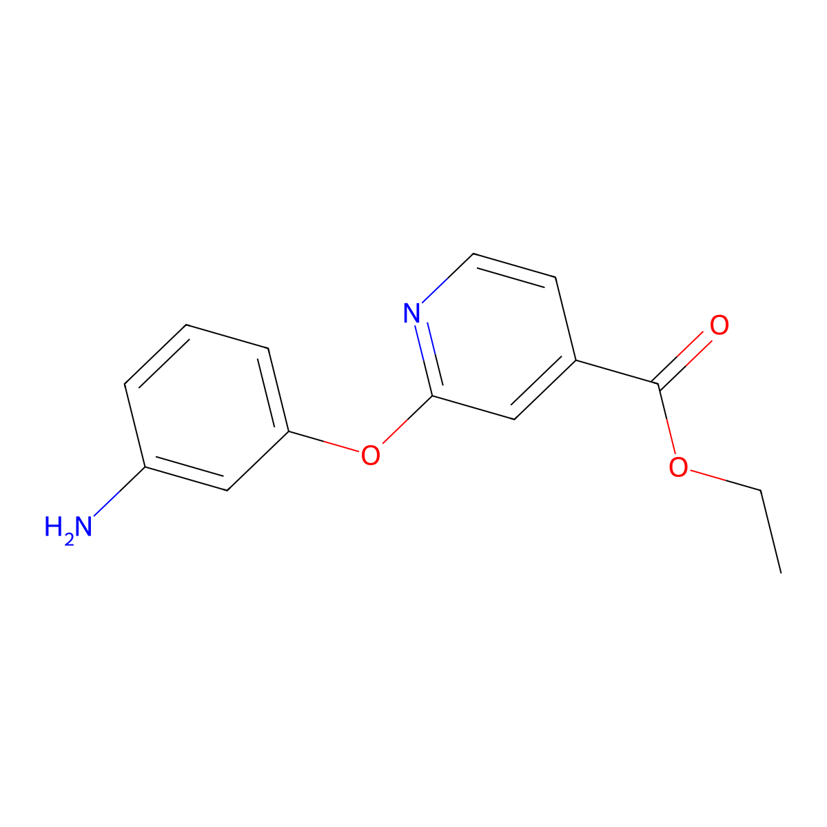 Ethyl 2-(3-aminophenoxy)isonicotinate molecular structure, CAS 1415719-26-4