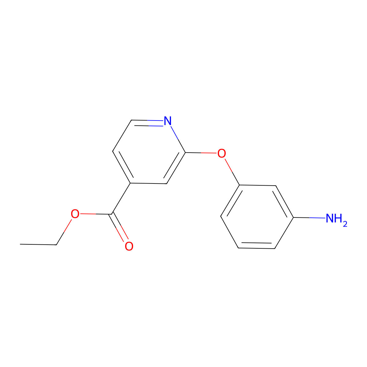 Ethyl 2-(3-aminophenoxy)isonicotinate molecular structure, CAS 1415719-26-4