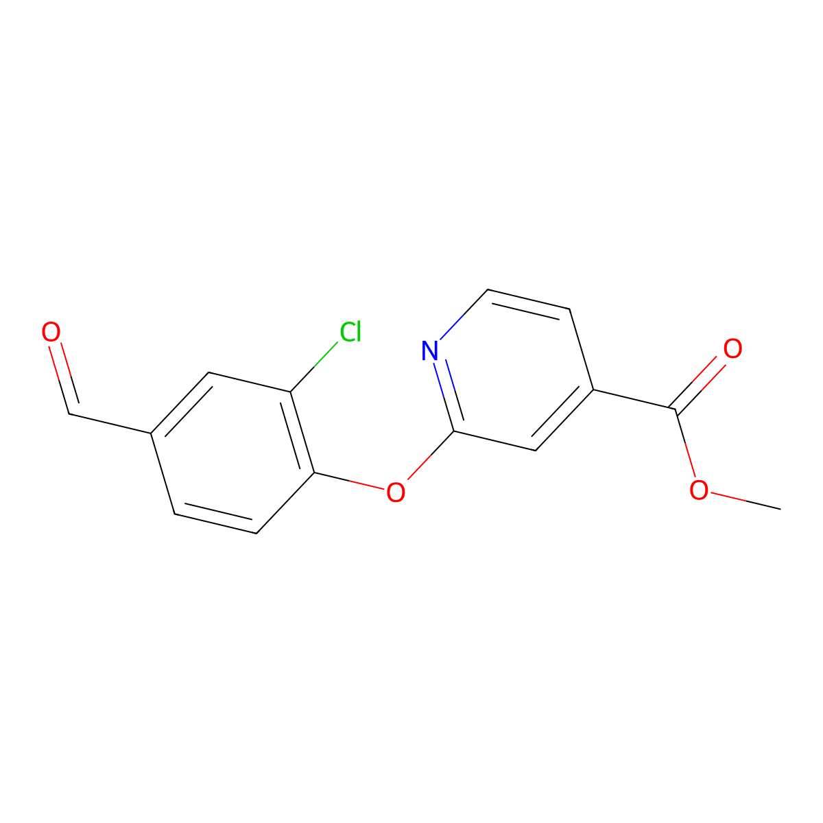 Methyl 2-(2-chloro-4-formylphenoxy)isonicotinate molecular structure, CAS 1415719-34-4