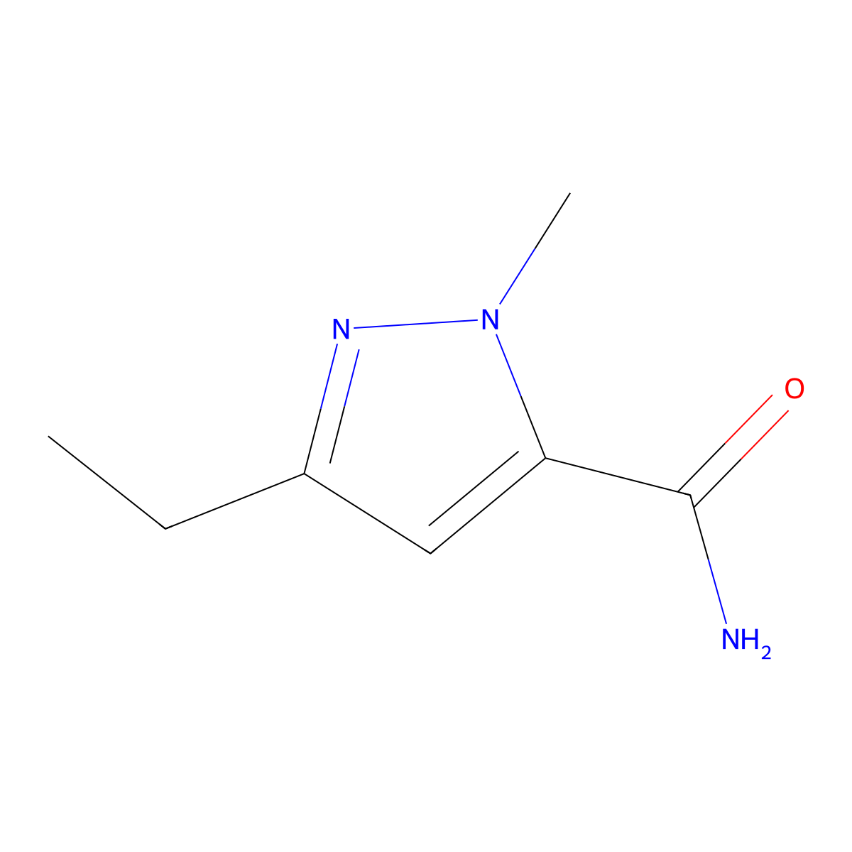 3-ethyl-1-methyl-1H-pyrazole-5-carboxamide molecular structure, CAS 1415719-36-6