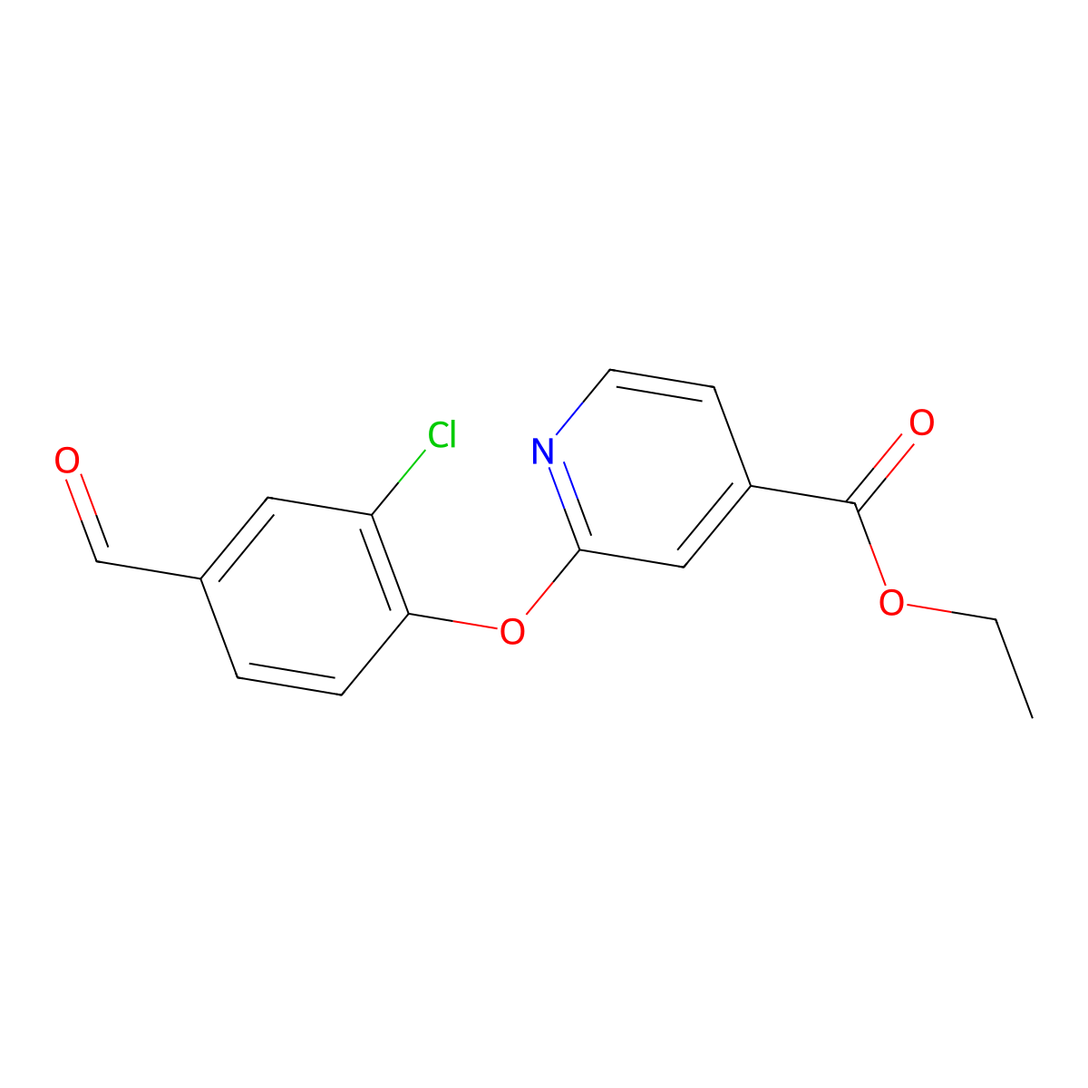 Ethyl 2-(2-chloro-4-formylphenoxy)isonicotinate molecular structure, CAS 1415719-37-7