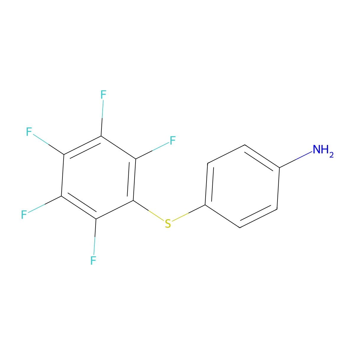 {4-[(Pentafluorophenyl)thio]phenyl}amine molecular structure, CAS 1415719-40-2
