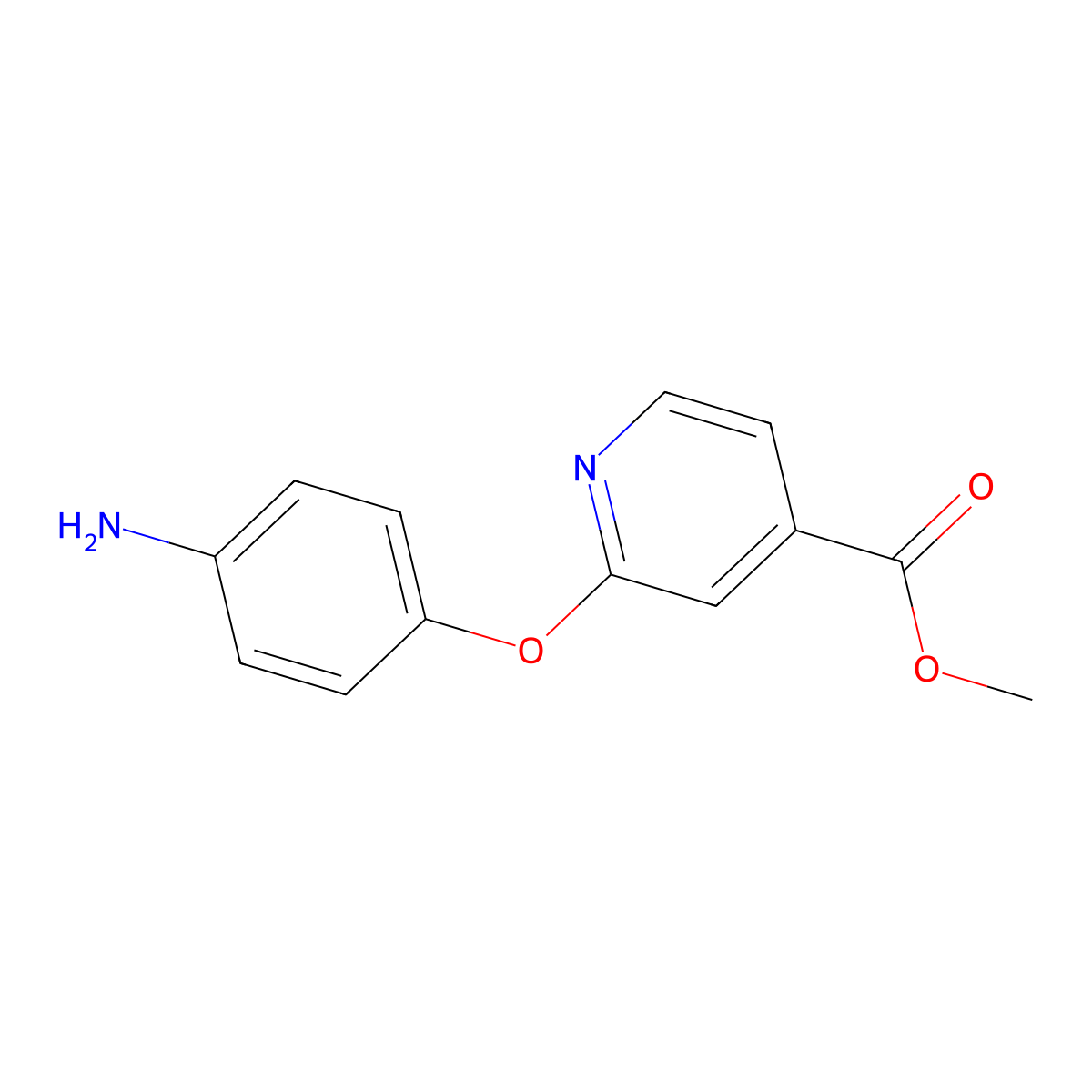 Methyl 2-(4-aminophenoxy)isonicotinate molecular structure, CAS 1415719-42-4