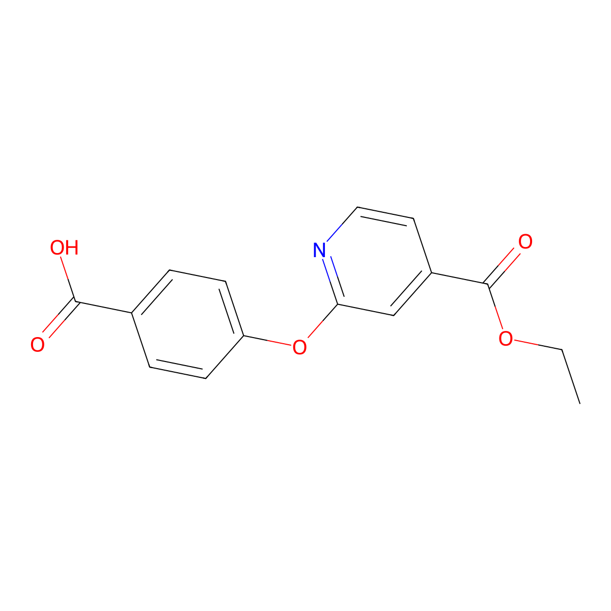 4-{[4-(Ethoxycarbonyl)pyridin-2-yl]oxy}benzoic acid molecular structure, CAS 1415719-43-5