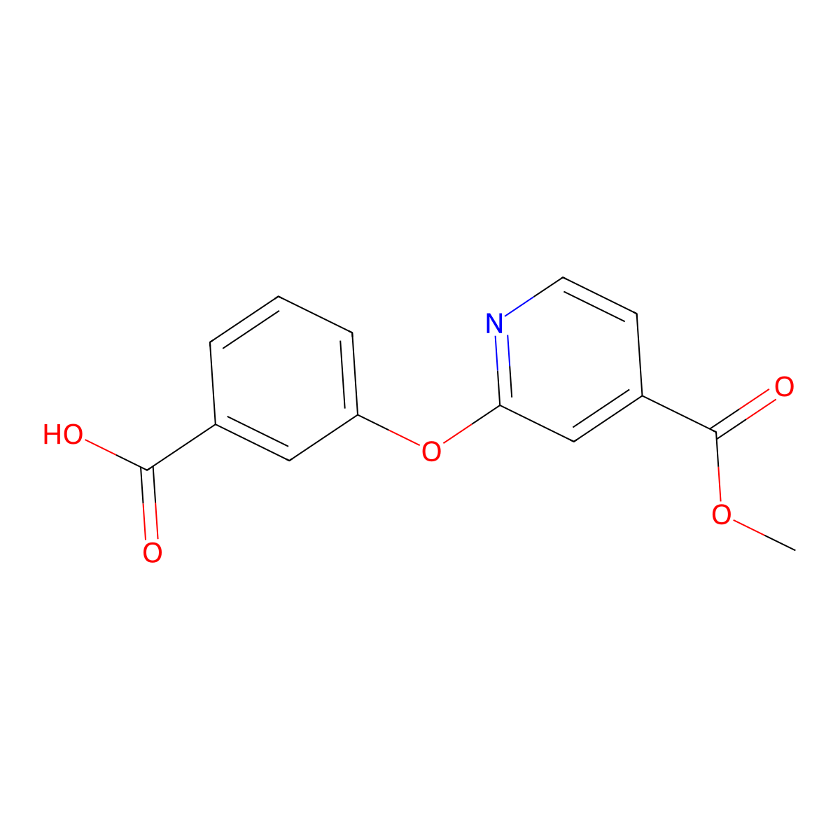 3-{[4-(Methoxycarbonyl)pyridin-2-yl]oxy}benzoic acid molecular structure, CAS 1415719-56-0