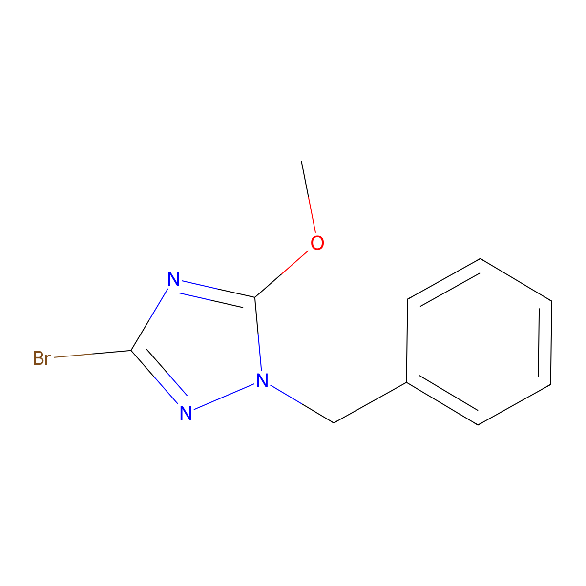 1-benzyl-3-bromo-5-methoxy-1H-1,2,4-triazole molecular structure, CAS 1415719-60-6