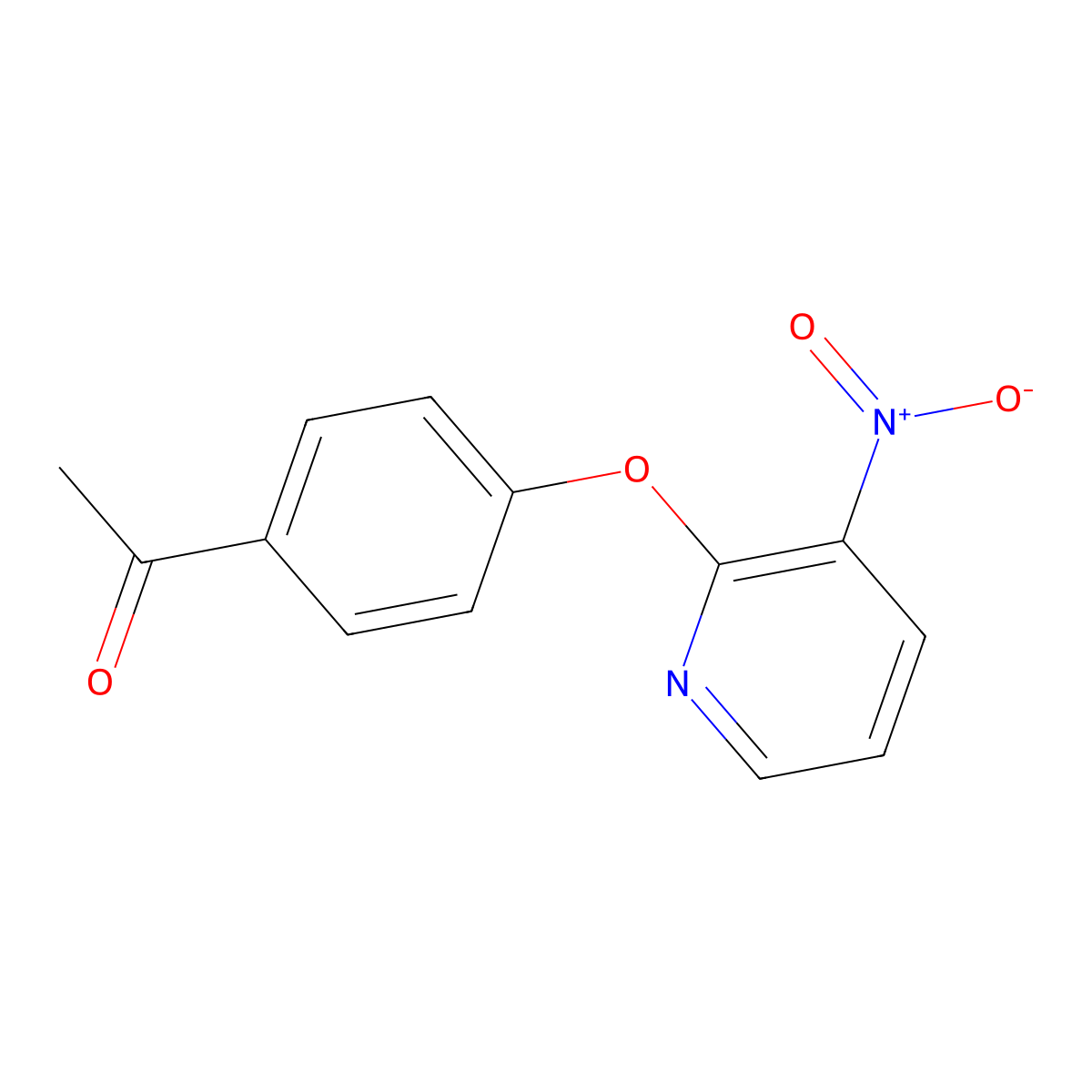 1-{4-[(3-Nitropyridin-2-yl)oxy]phenyl}ethanone molecular structure, CAS 1415719-62-8