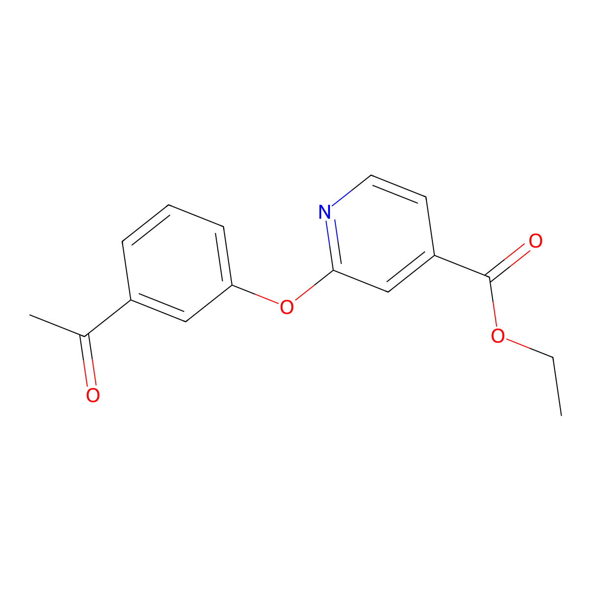 Ethyl 2-(3-acetylphenoxy)isonicotinate molecular structure, CAS 1415719-64-0