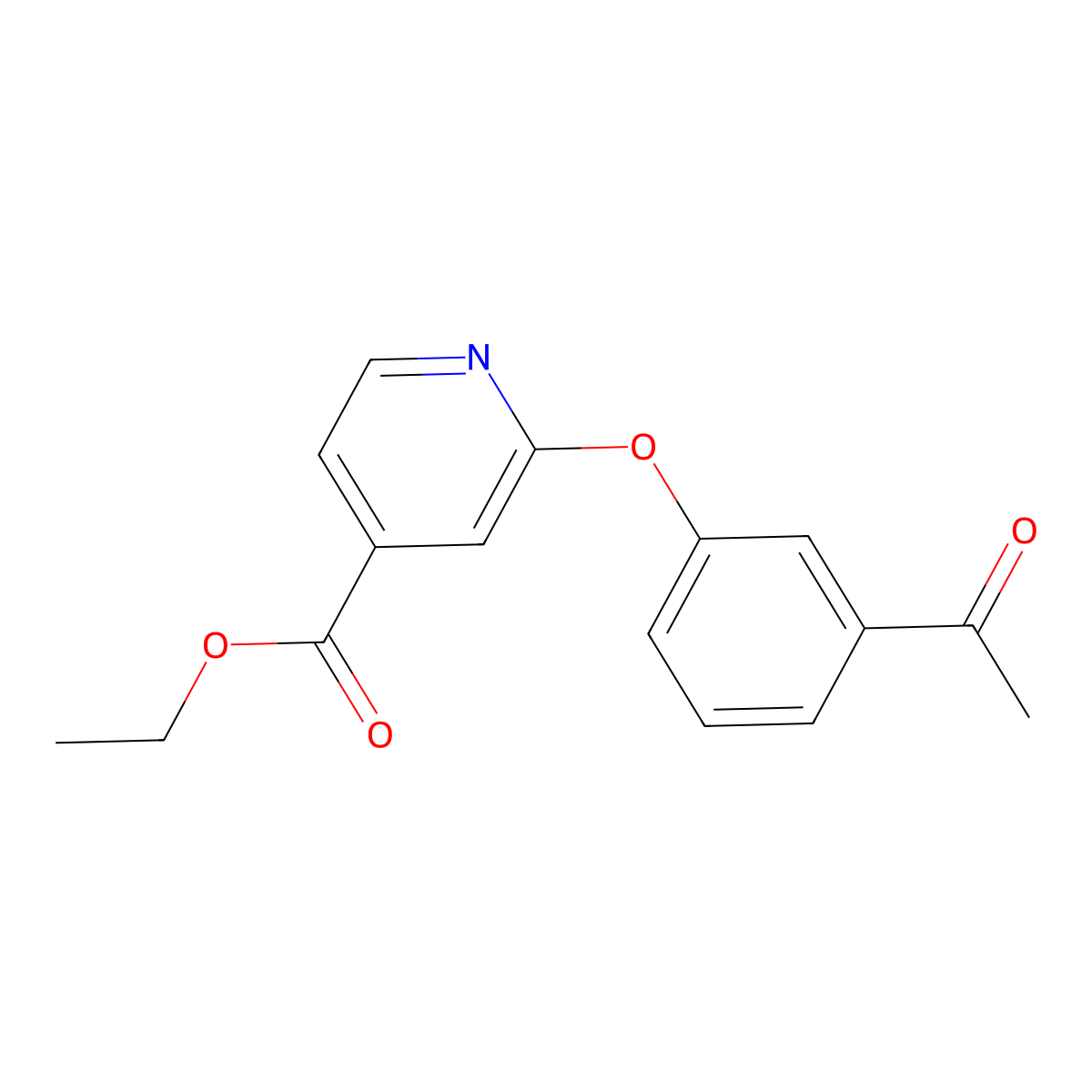 Ethyl 2-(3-acetylphenoxy)isonicotinate molecular structure, CAS 1415719-64-0