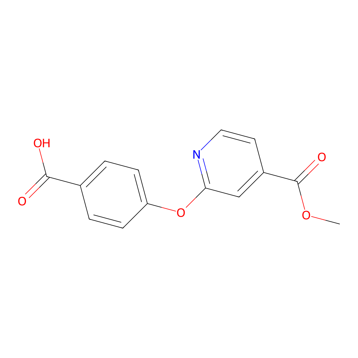 4-{[4-(Methoxycarbonyl)pyridin-2-yl]oxy}benzoic acid molecular structure, CAS 1415719-65-1
