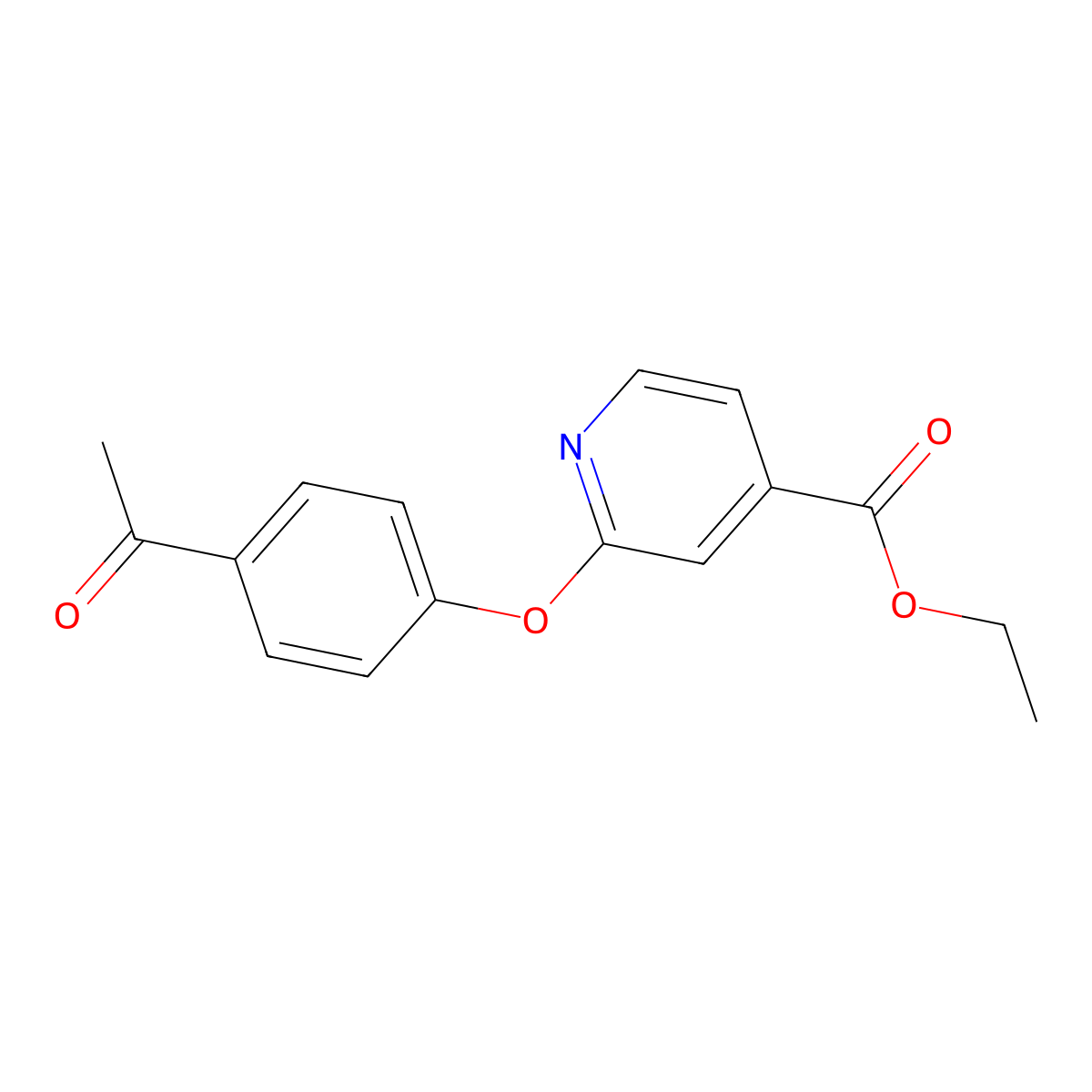 Ethyl 2-(4-acetylphenoxy)isonicotinate molecular structure, CAS 1415719-67-3