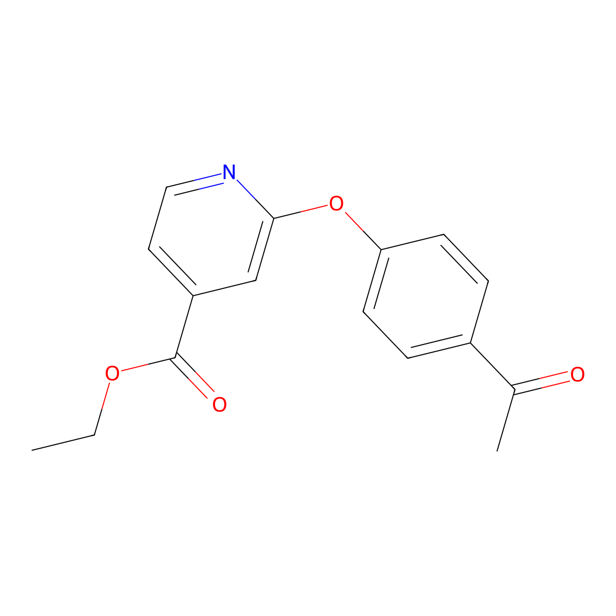 Ethyl 2-(4-acetylphenoxy)isonicotinate molecular structure, CAS 1415719-67-3