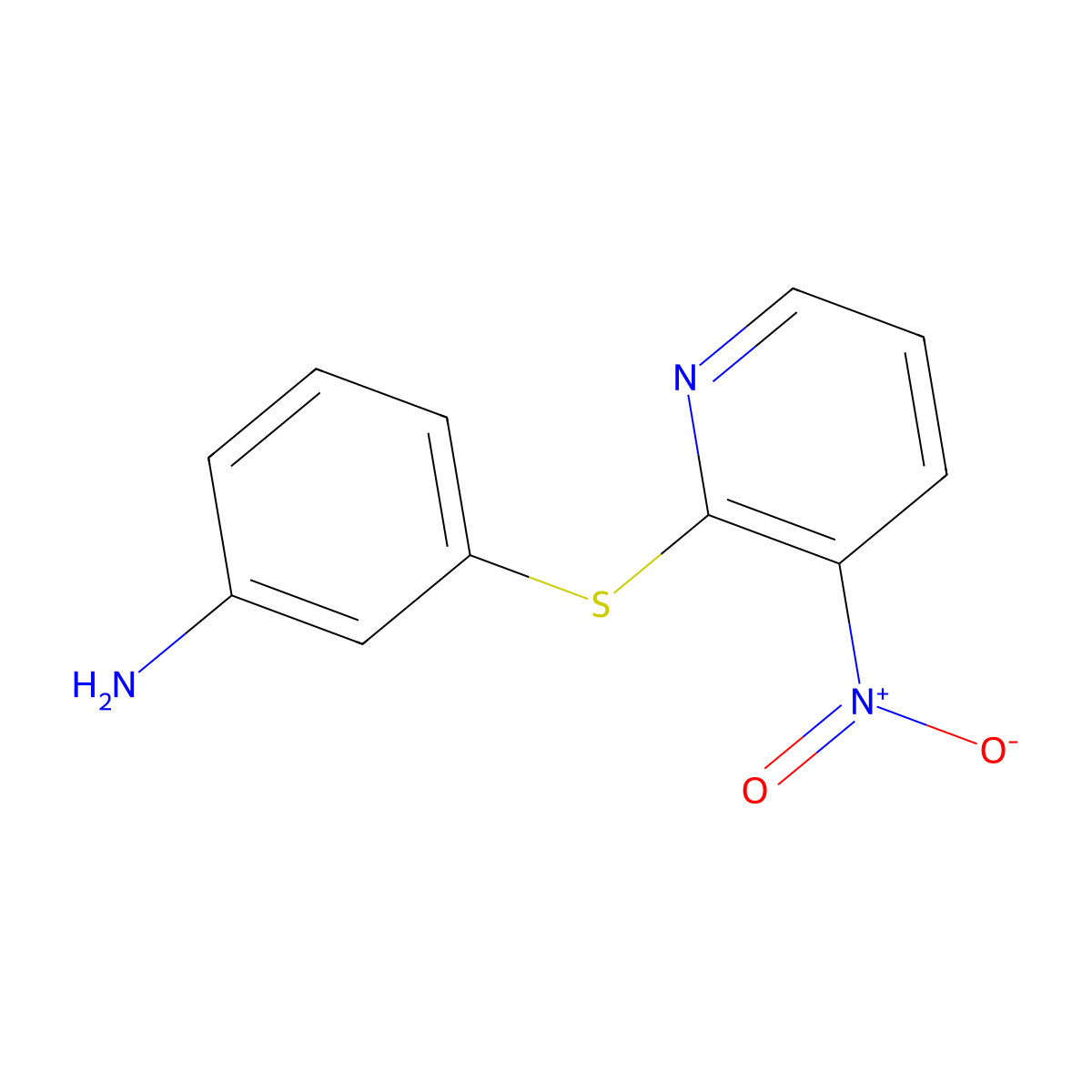 {3-[(3-Nitropyridin-2-yl)thio]phenyl}amine molecular structure, CAS 1415719-68-4