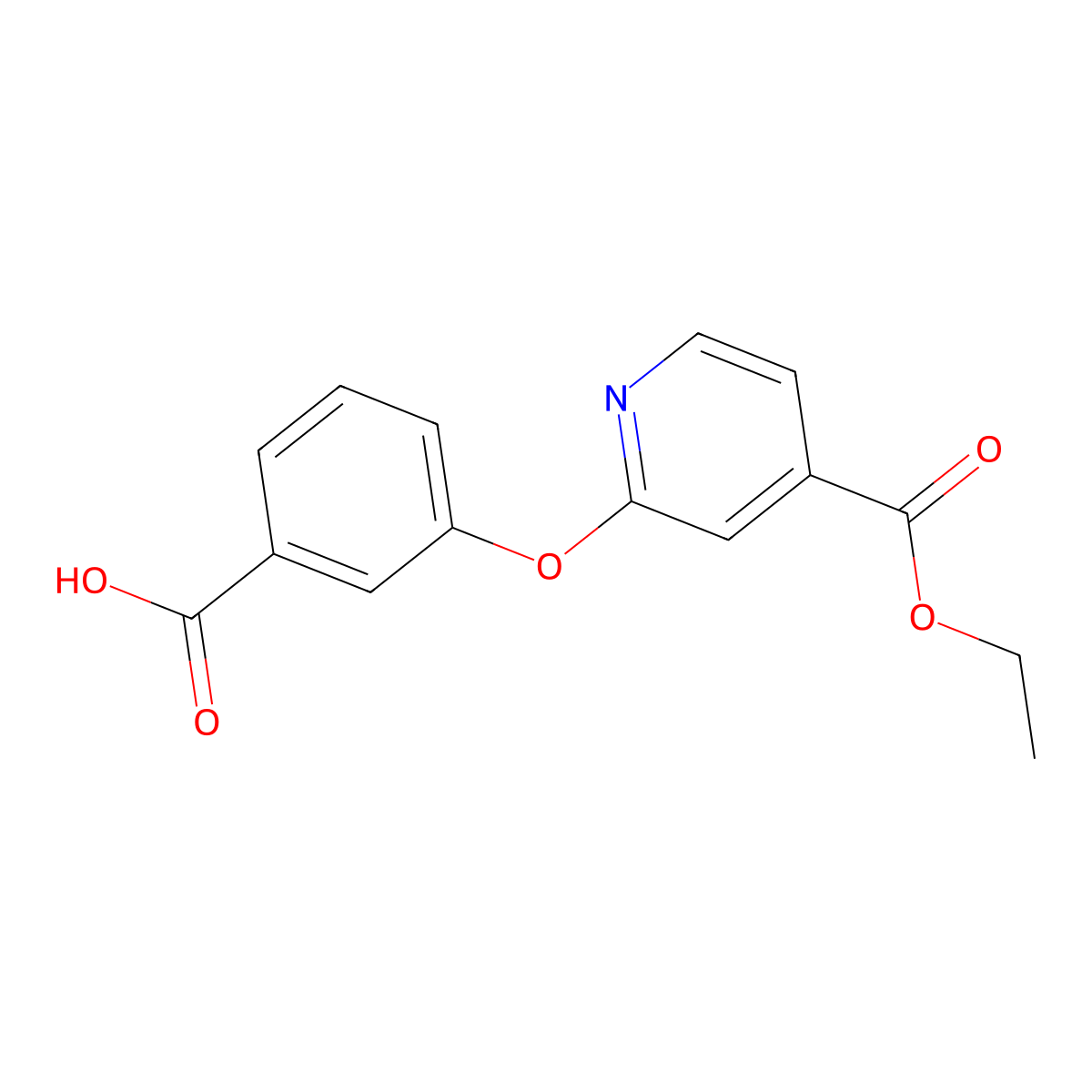 3-{[4-(Ethoxycarbonyl)pyridin-2-yl]oxy}benzoic acid molecular structure, CAS 1415719-71-9