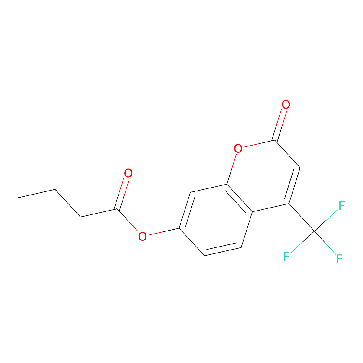 4-(Trifluoromethyl)umbelliferyl butyrate molecular structure, CAS 141573-64-0