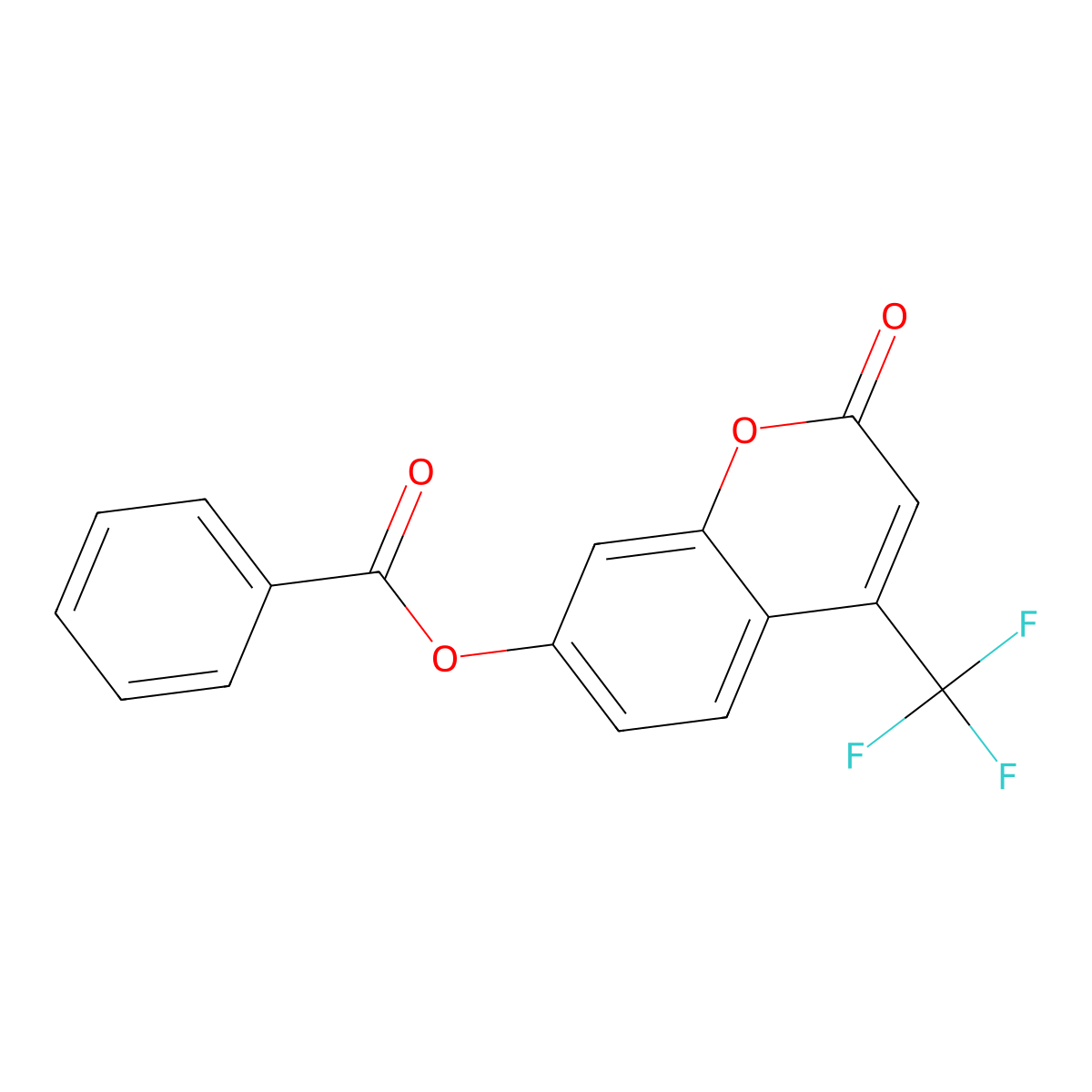 2-oxo-4-(trifluoromethyl)-2H-chromen-7-yl benzoate molecular structure, CAS 141573-65-1