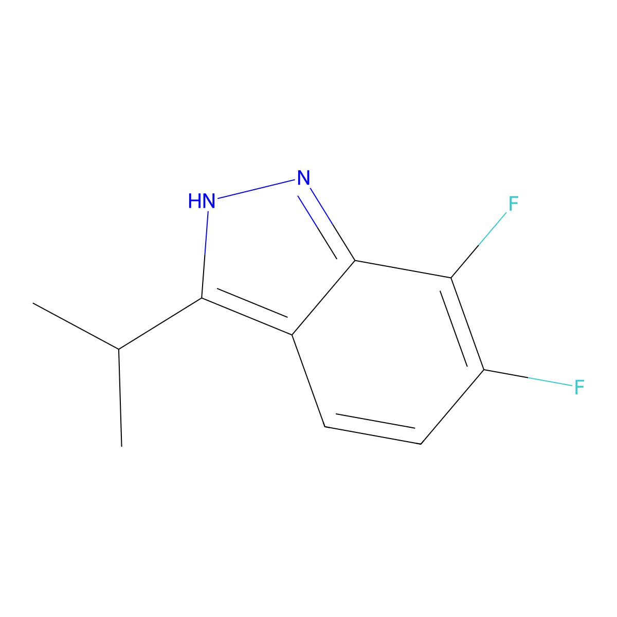 6,7-Difluoro-3-isopropyl-1H-indazole molecular structure, CAS 1415740-60-1
